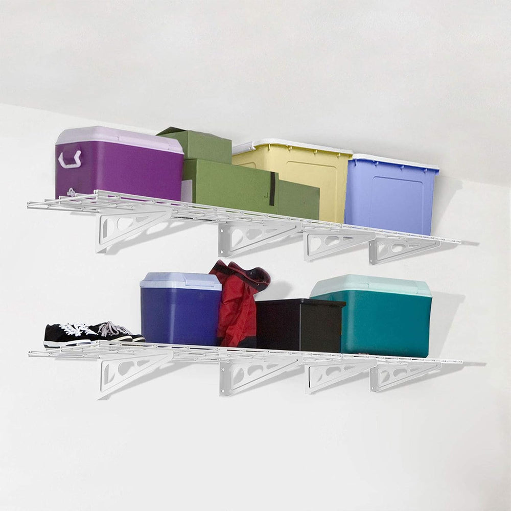 FLEXIMOUNTS 12-inch-by-72-inch Wall Shelf Garage Storage Rack Wall Mounted Fl...