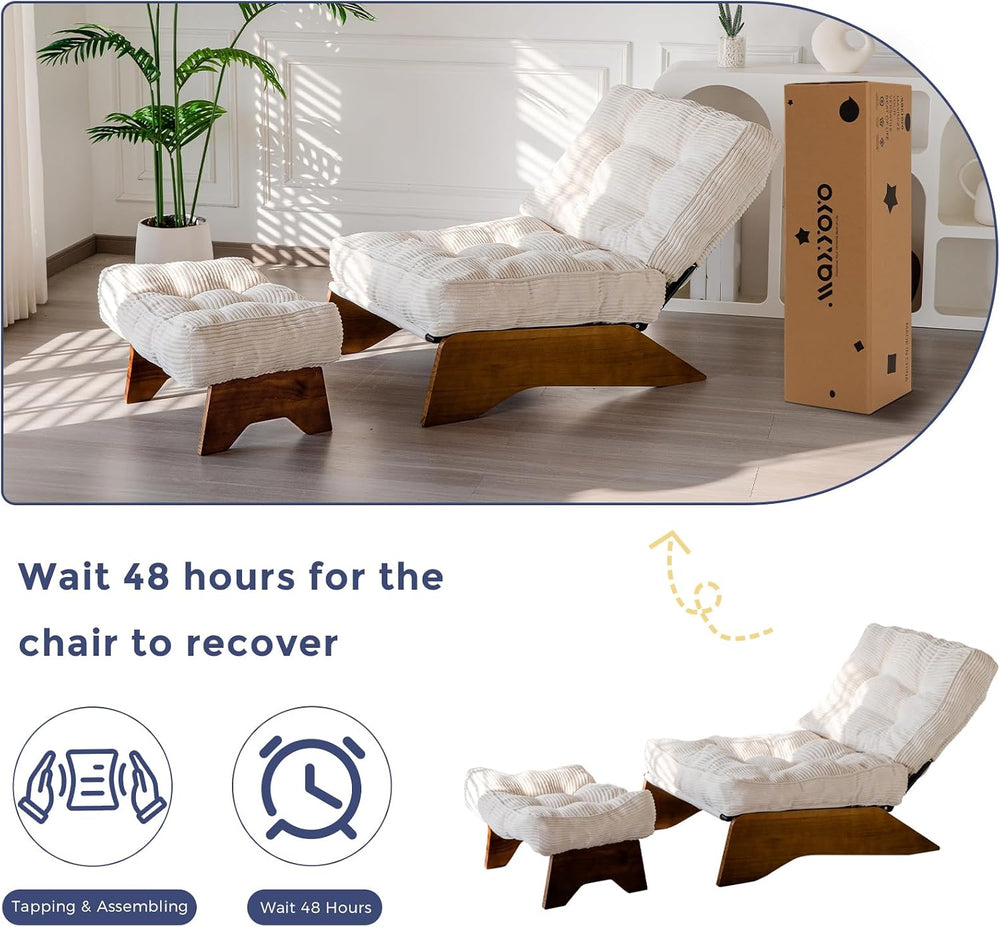MAXYOYO Accent Chair with Ottoman, Lounge Chair with Adjustable Backrest