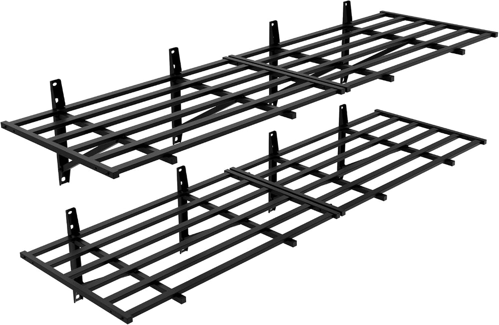 FLEXIMOUNTS 2 Pack 2x6ft Heavy Duty Garage Storage Shelving, 1600lbs, Black