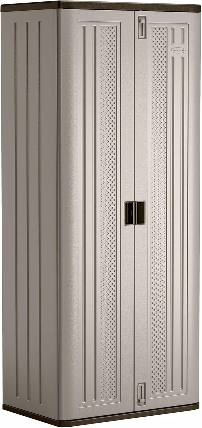 Suncast Tall Storage Cabinet for Garage Organization - 72" Freestanding ...