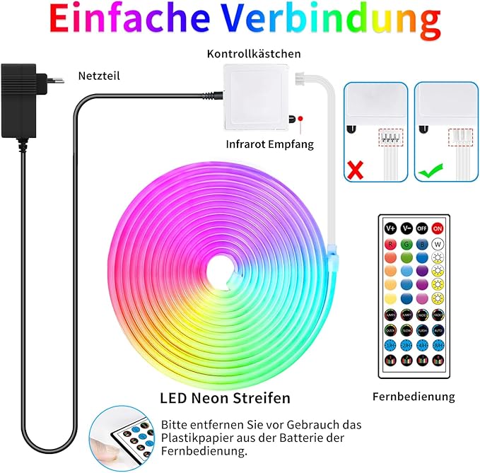 132FT Neon LED Rope Lights IP65 Waterproof LED Lights for Bedroom Flexible LE...