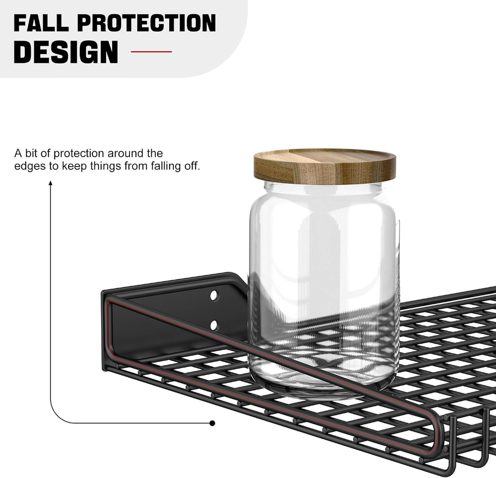 Ultrawall Wall Mounted Storage Shelf for Garage, 2 Pack Metal Shelf Rack