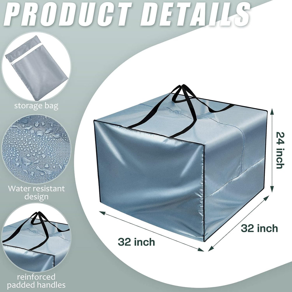 Patelai 2 Pcs Outdoor Cushion Storage Bags with Zipper, 105 Gallon,Gray