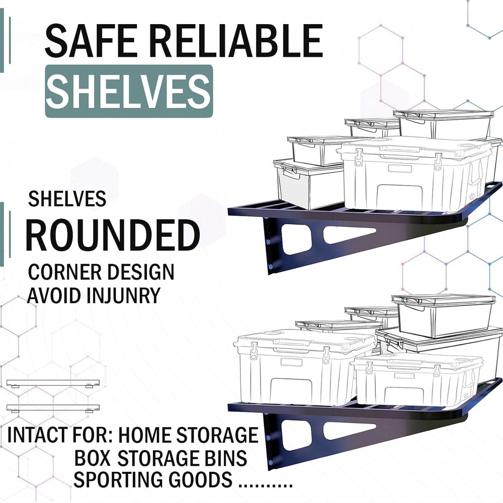 4-Pack 2x4 ft Large Garage Wall Shelving Garage Shelving Wall Mounted, Garage...