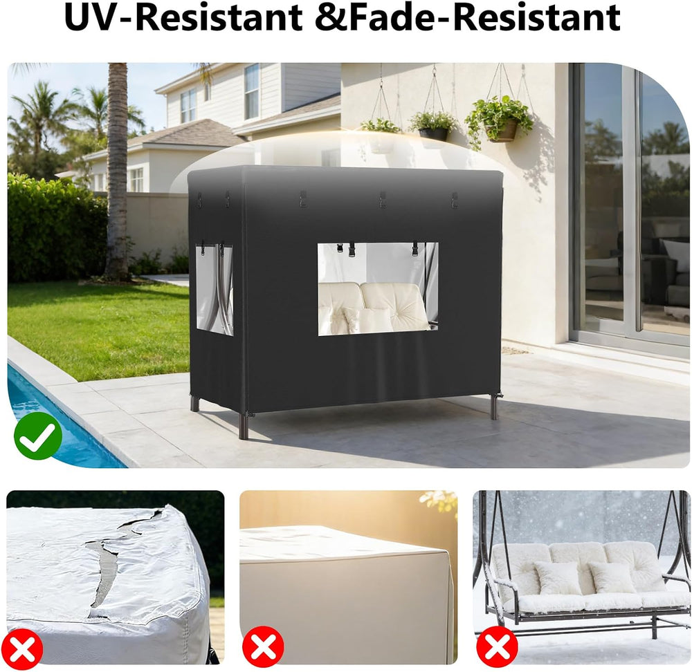 COSHNIBI Outdoor Swing Cover,3-Seat Patio Swing Chair Covers,Can be Used With...