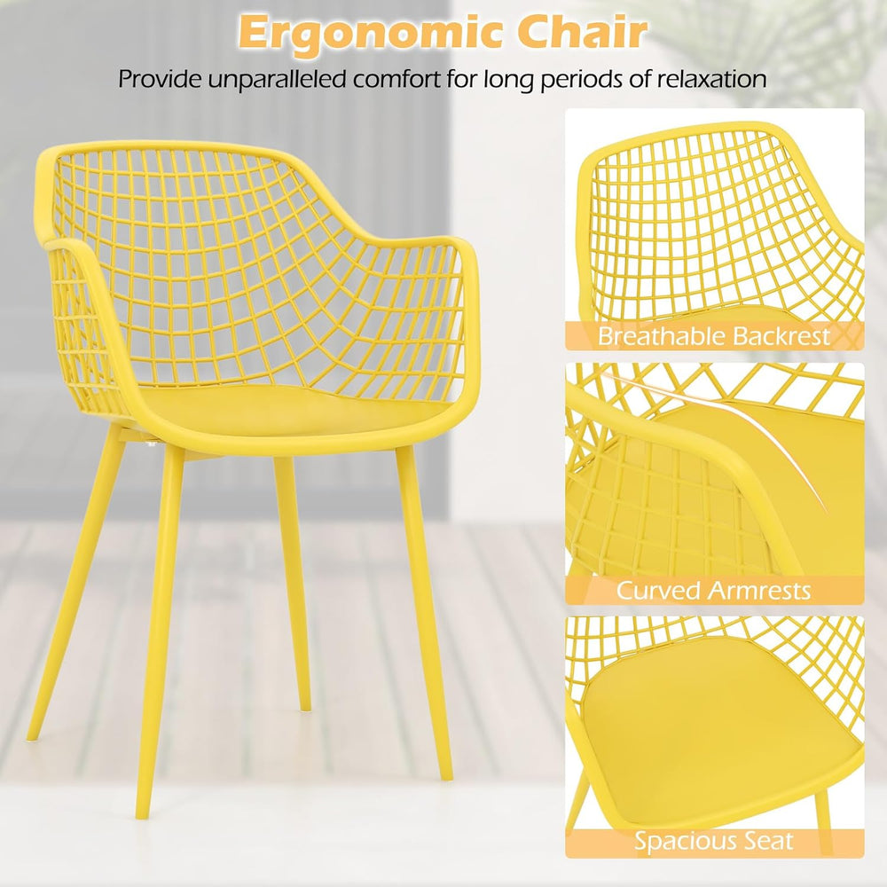 Tangkula 3 Piece Patio Bistro Set, All Weather Heavy Duty Table and Chairs Se...