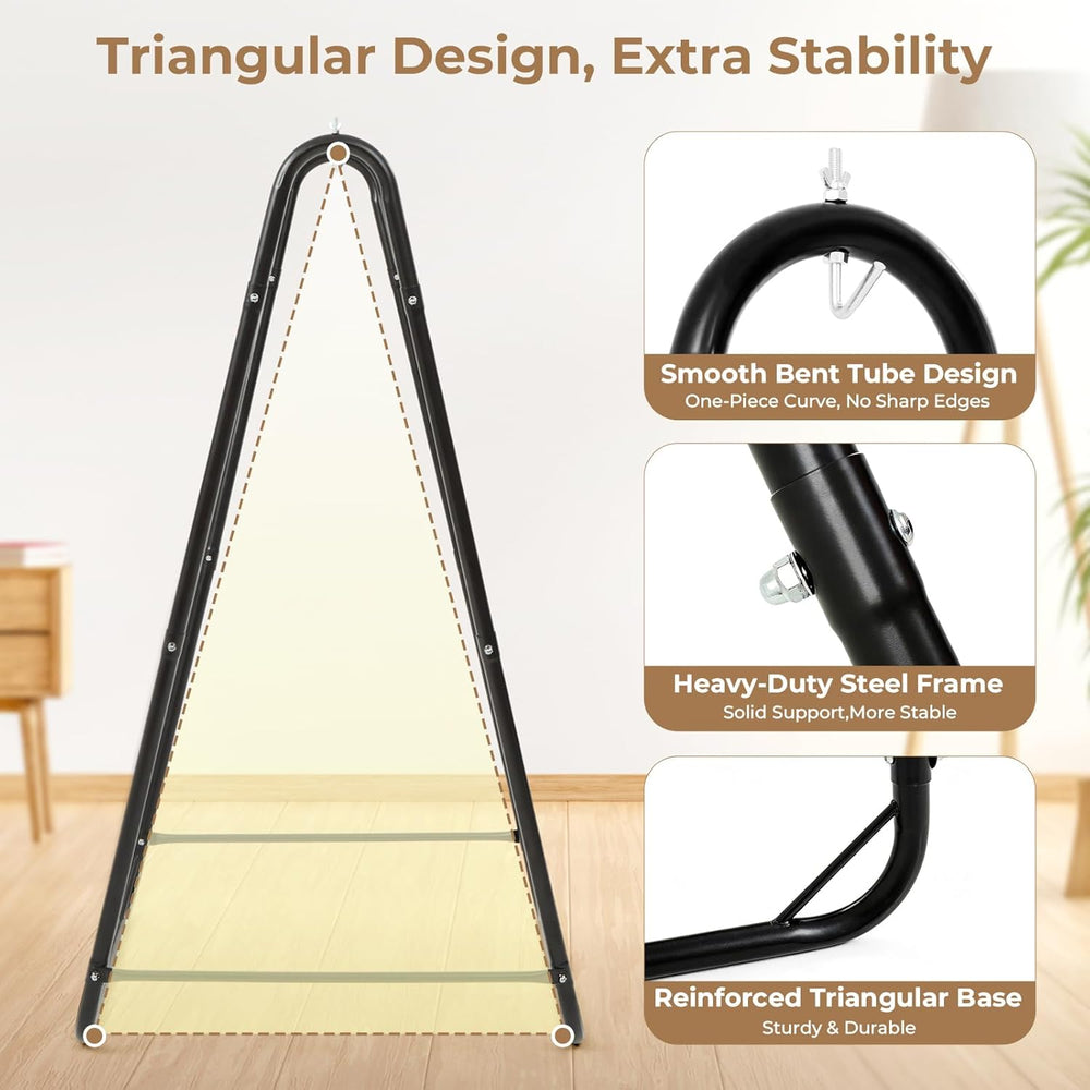 Hammock Chair Stand, 220 lbs Capacity, Hanging Chair Stand, Black