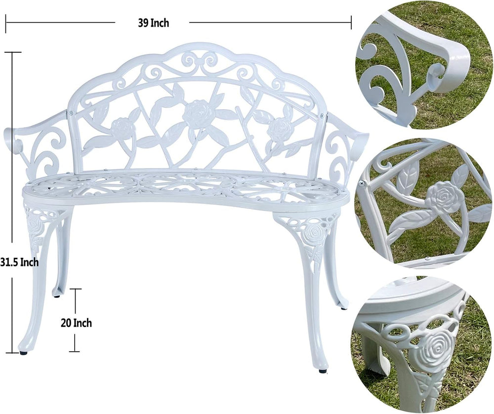 U/D Outdoor Bench Park Garden Bench ,All Chair Anti Rust Cast Aluminum Patio ...