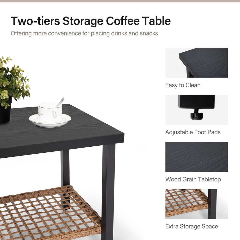 3-Piece Rocking Bistro Set, Outdoor Patio Furniture with Thick Cushions and 2...