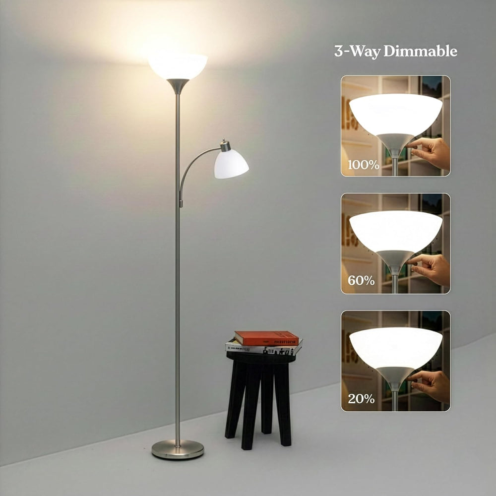 Brightech Sky Dome Plus LED Floor lamp, Torchiere Super Bright Floor Lamp wit...