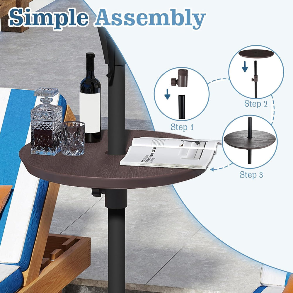 Tangkula 20" Round Umbrella Table with 1.5" & 1.9" Umbrell...