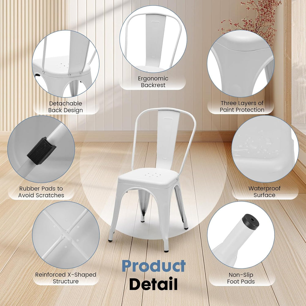DUMOS Counter Height Bar Stools Set of 4, Bar Chairs for Kitchen Island