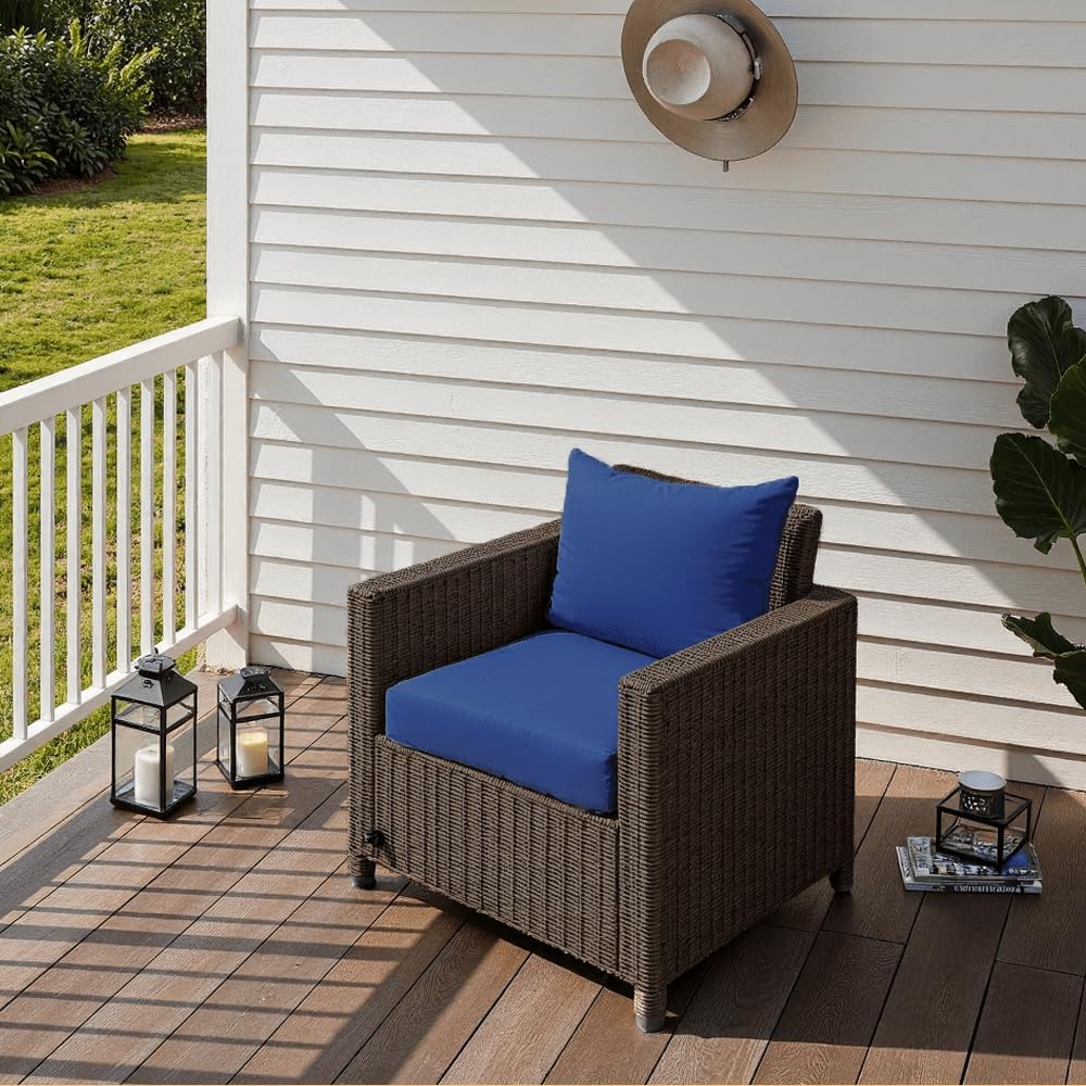 PatioGlow Outdoor Seat Cushion Set 22 x 22 x 4 Inch, Waterproof & Fade Re...