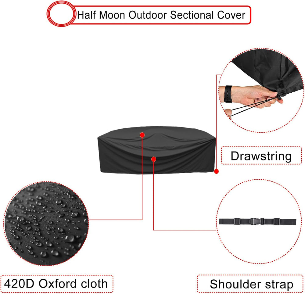 Half Moon Patio Furniture Set Covers, Half Moon Outdoor Sectional Cover Water...