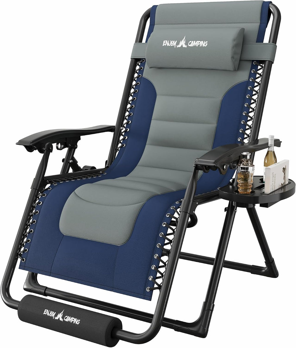 Amopatio XL Padded Zero Gravity Chairs Foldable Zero Gravity Lounge Chair Out...