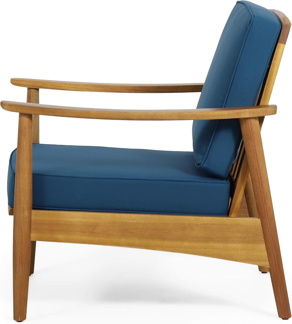 Willowbrook Outdoor Club Chair with Cushion - Acacia Wood - Teak (Set of 2)