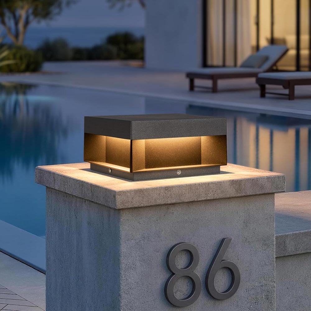 8'' Outdoor Post Lights Hard Wired, AC100-240V Pillar Lights Outdoor