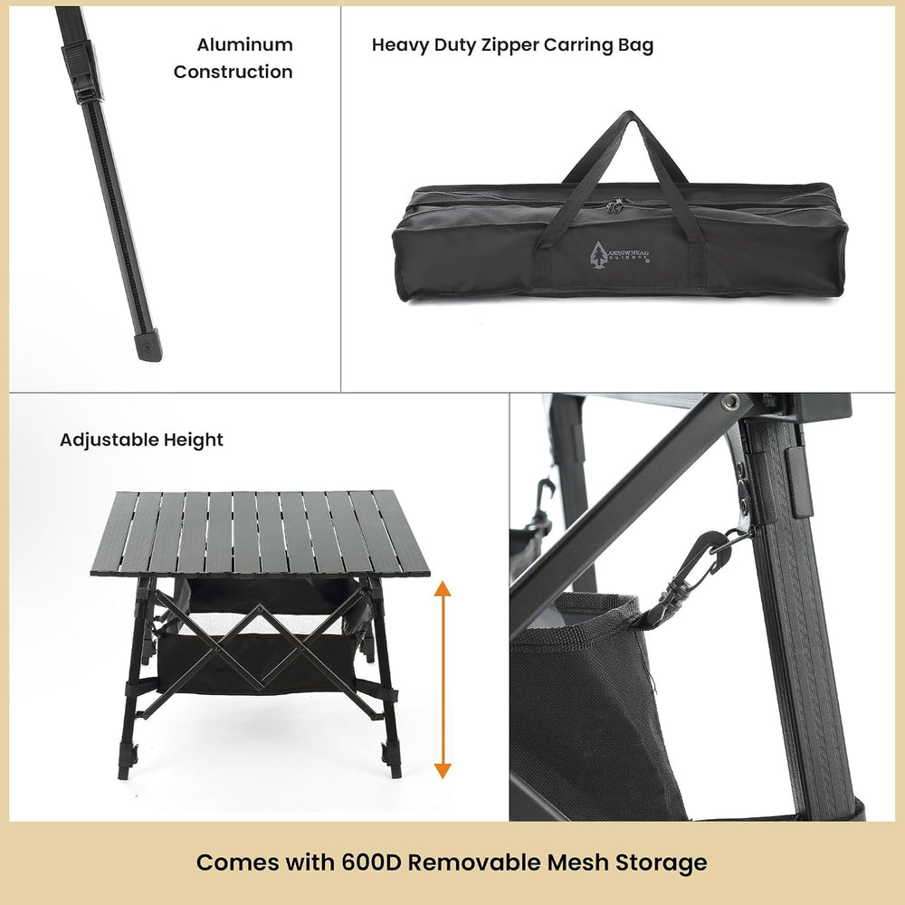 39 in Aluminum Folding Camp Roll Up Table, Camping
