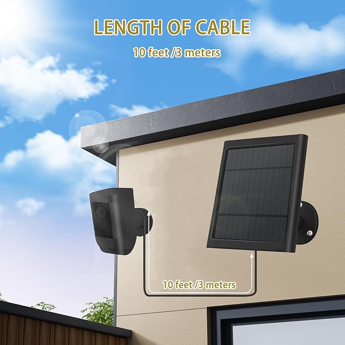 2 Pack - Solar Panel for Ring Security Camera Spotlight Cam Plus/Pro(Battery)...