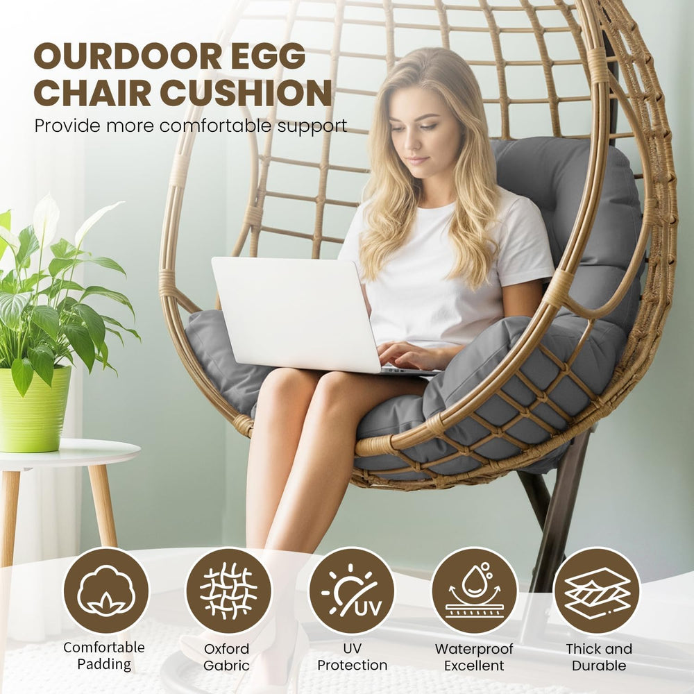 Egg Chair Cushion Replacement Outdoor Hanging Chair Cushion for Patio Furitur...