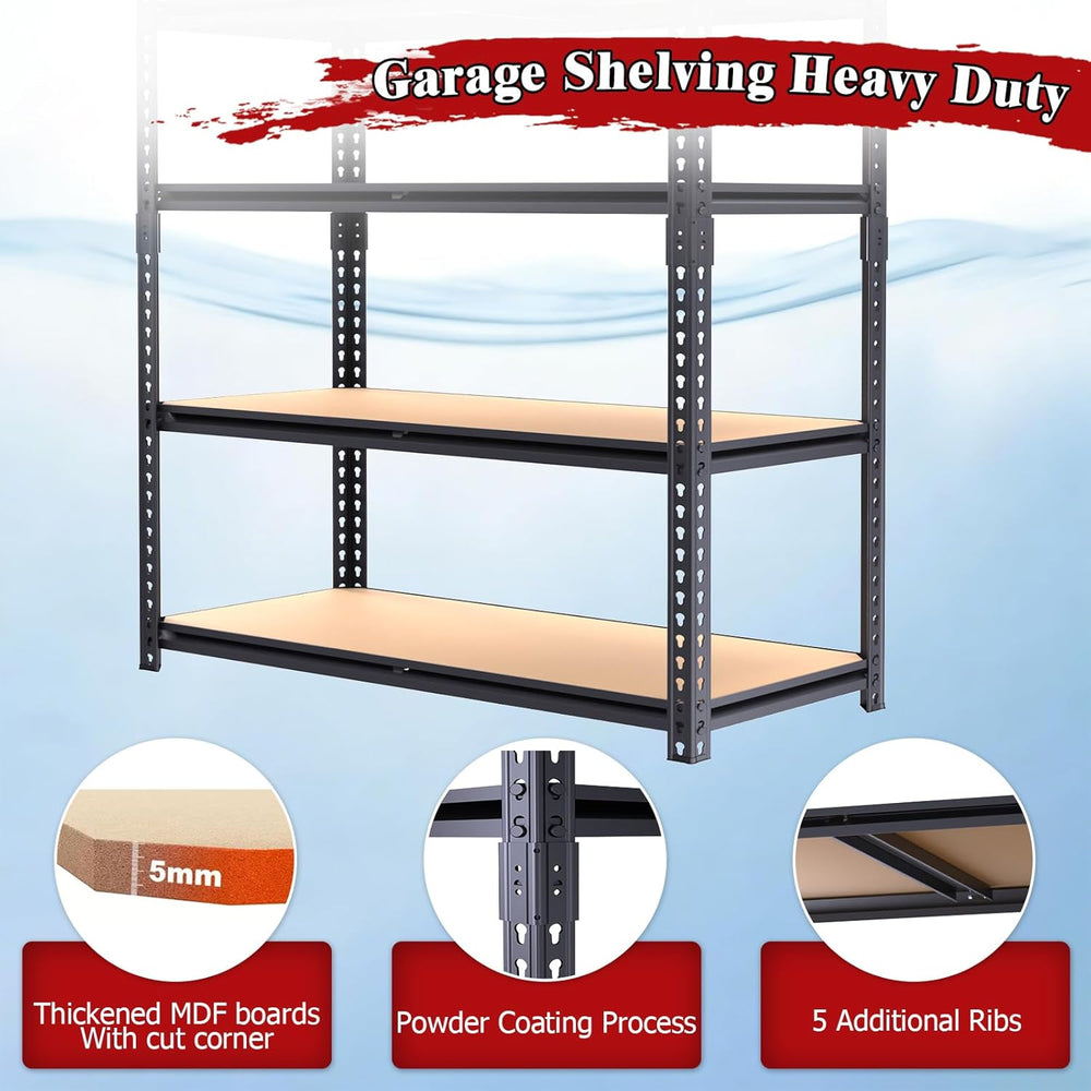 Heavy Duty Garage Shelving,5-Tier Garage Storage Shelves,2400LBS Storage Shel...
