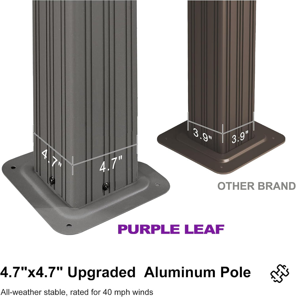 PURPLE LEAF Outdoor Gazebo 12' x 20' w/Lights & 4.7" Thick P...