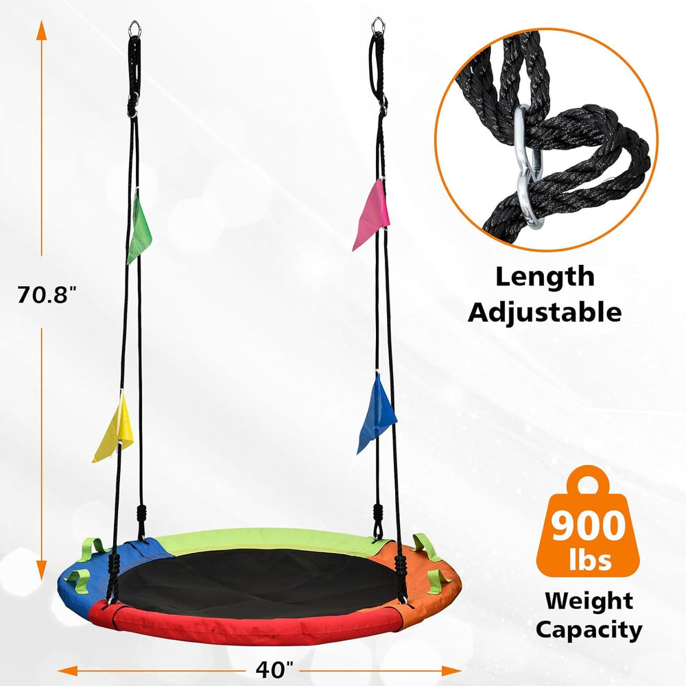 Tree Swing, Saucer Swing, 40 inch Swing for Backyard Outdoor, Multicolor