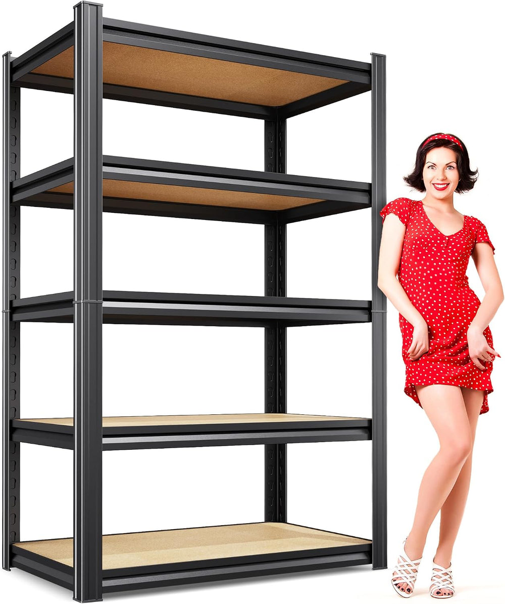 71"H Garage Shelving-5 Tier Garage Storage Shelves,Adjustable Heavy Duty...