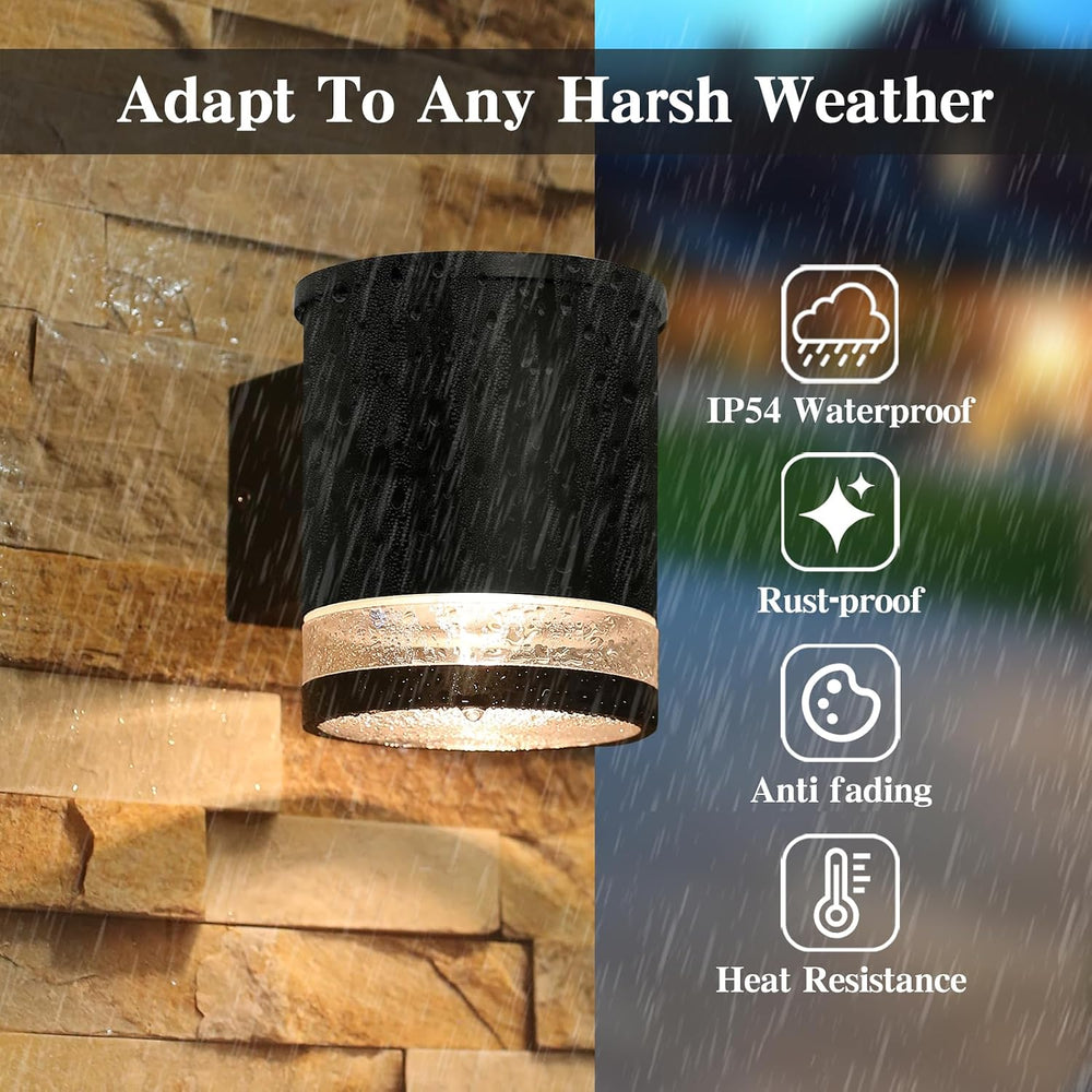 Solar Wall Light Outdoor Dusk to Dawn, Aluminum 3000K Wall Sconce