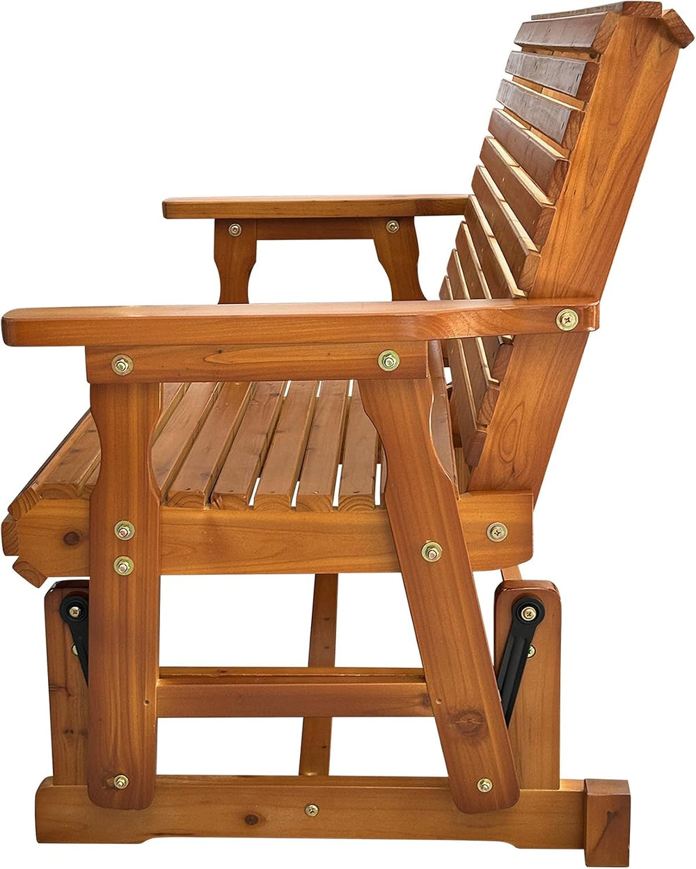 Fortune Candy Wooden Patio Glider, 4-feet, Cedar Tone PU