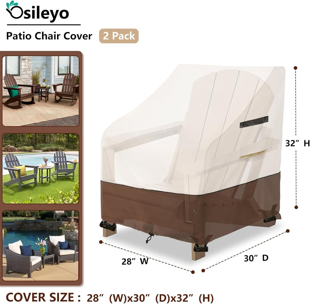 Patio Chair Covers 2 Pack - Waterproof Heavy Duty Patio Furniture Covers for ...