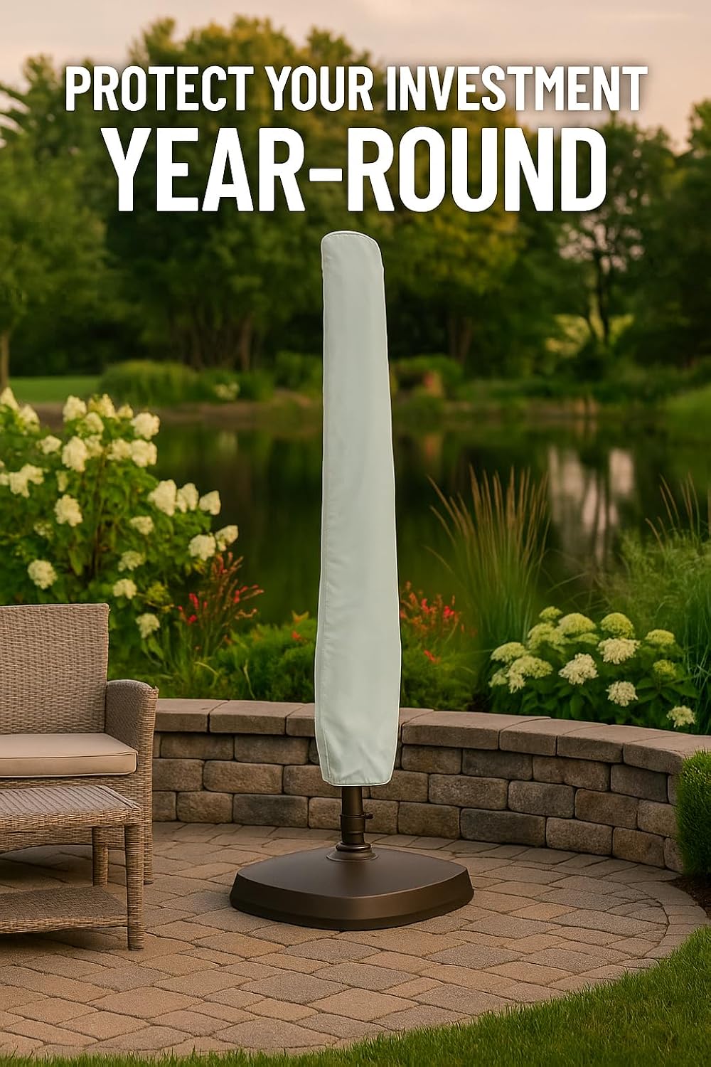 Treasure Garden CP920 Cantilever Umbrella Cover 10–13 ft – RhinoWeave – Beige