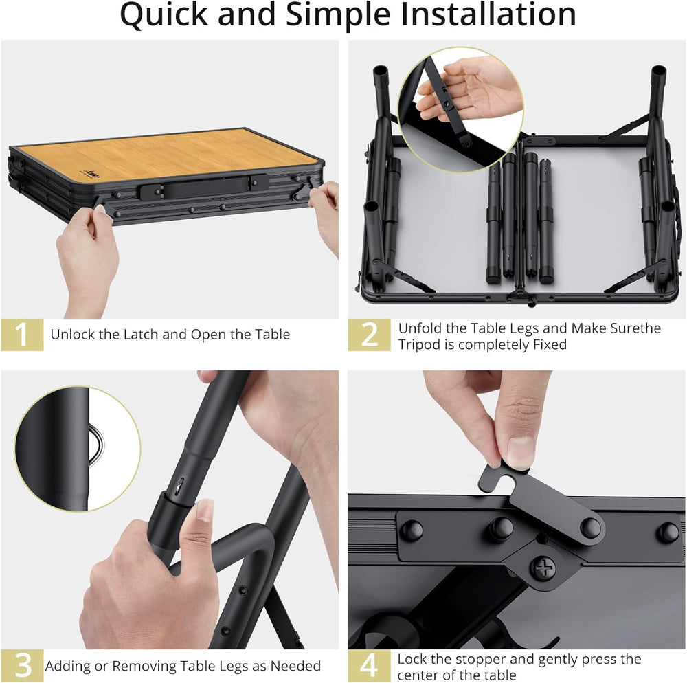 Anbte 2ft Camping Table Foldable, 24" x 16" Small Folding Table Por...