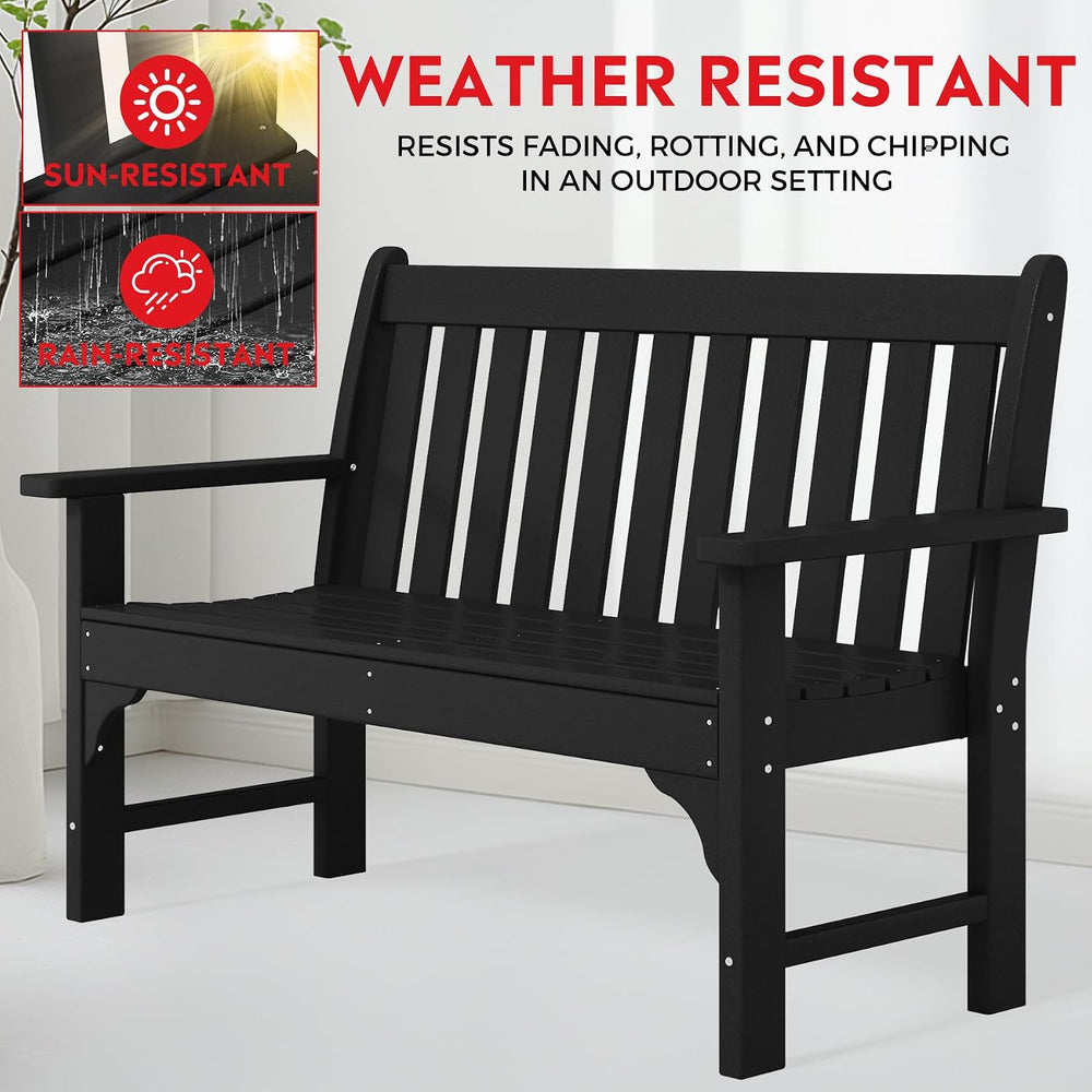 Garden Bench, Farmhouse Park Front Porch for Entryway Bench Outdoor Seating L...