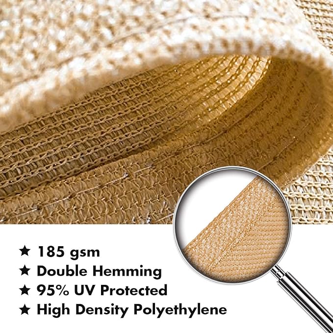 KANAGAWA Sun Shade Sail 20'x20' Sand Rectangle UV Block Canopy Awning...