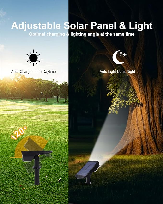 4 Pack Solar Powered Outdoor Spot Lights Outside Waterproof 20 LEDs Landscape...