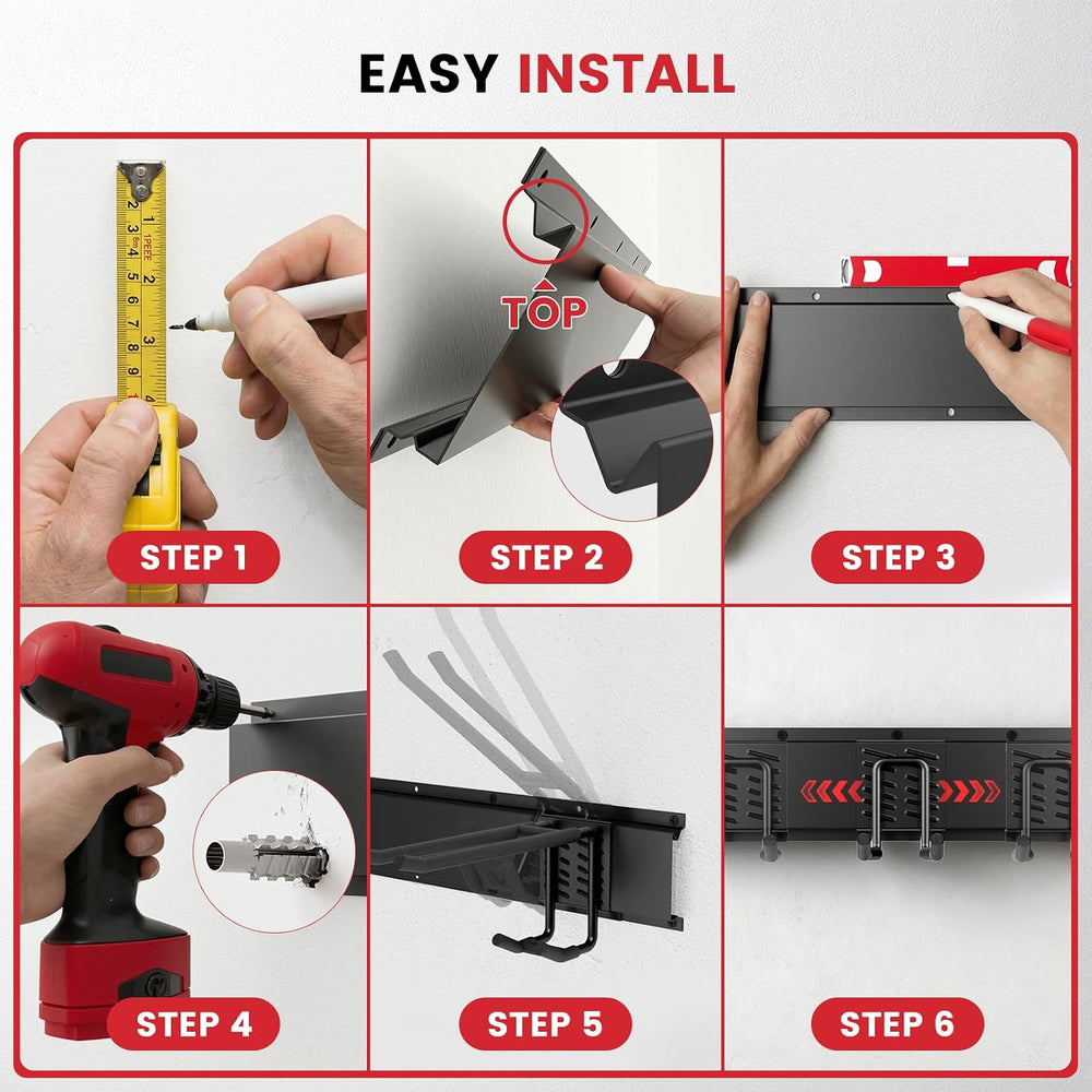 Garage Tool Organizer Wall Mount 1380 lbs Load Capacity 99 Inch Heavy Duty Mo...