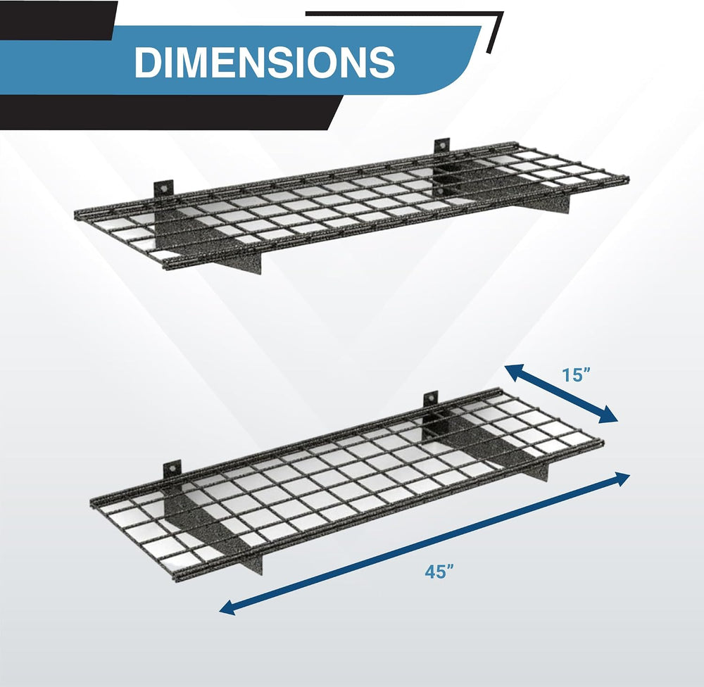 Hyloft Heavy Duty Steel Garage Wall Shelving, 45 in. x 15 in. Metal Wall Shel...