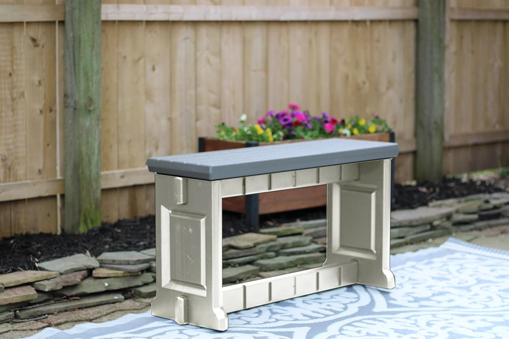 Bench, Deep Grey Top with Warm Grey Sides, 1 Pack - Proudly Made in The USA, ...