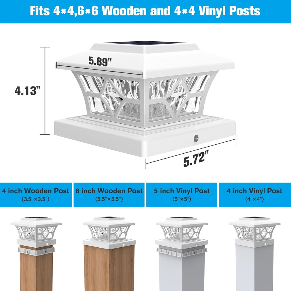 VOLISUN Solar Post Cap Lights Outdoor, Solar Powered Fence Cap Lights for 4x4...