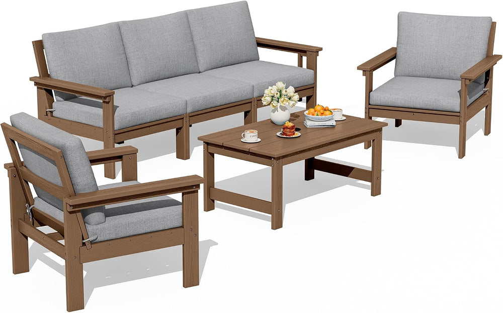 SERWALL HDPE Outdoor Patio Furniture Set Outdoor Couch