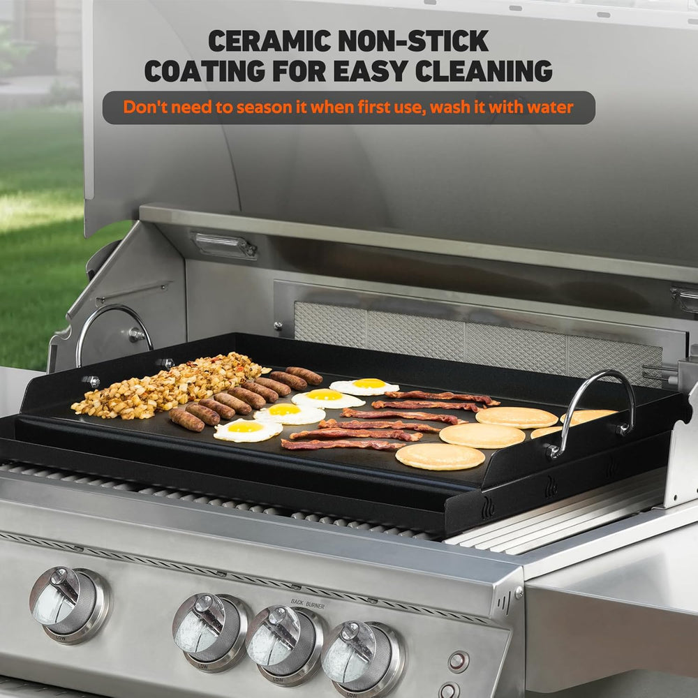 Onlyfire Universal BBQ Griddle with Handles for Most Grills, Ceramic Coated N...