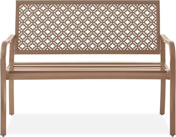Best Choice Products Outdoor Bench 2-Person Metal Steel Benches Furniture for...