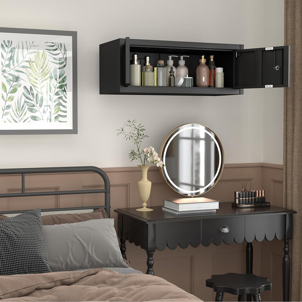 Garage Wall Cabinet, 31.5" W Metal Wall Mounted Storage Cabinet with Loc...
