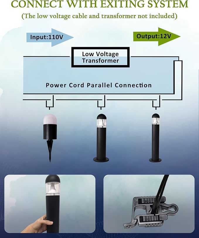 8 Pack Aluminum Low Voltage Landscape Pathway Lights Wired, Outdoor Modern 12...