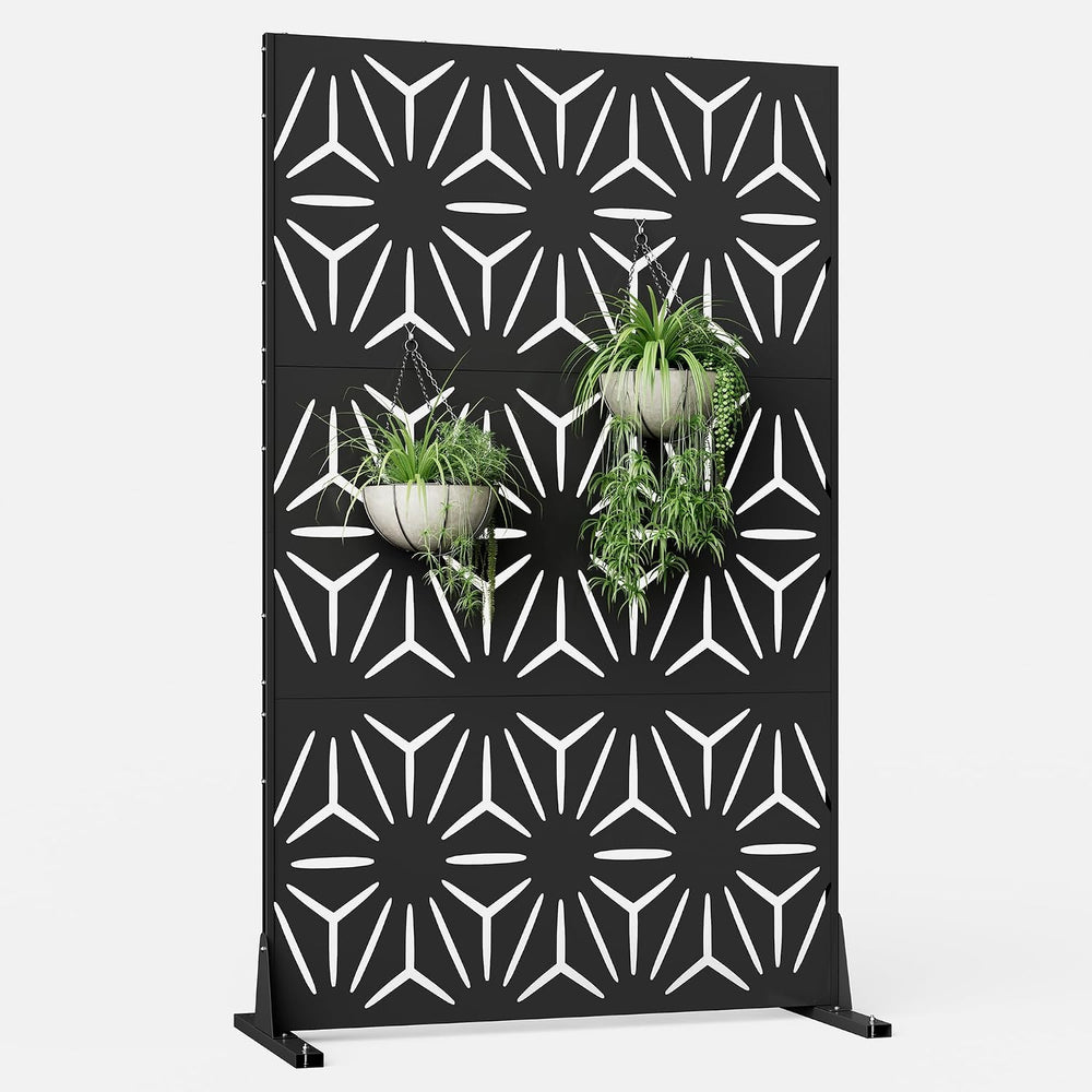 Metal Privacy Screen for Outdoor Freestanding Privacy Screens, 72" H x 4...