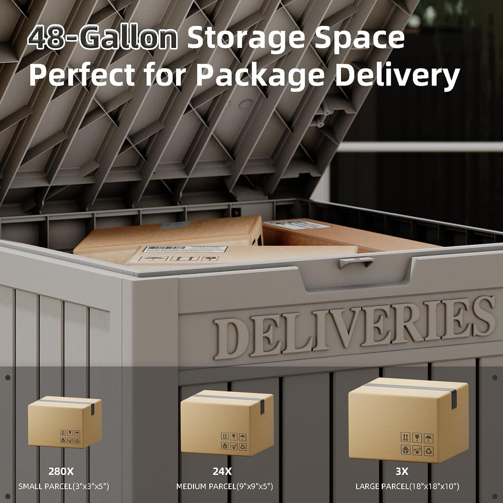 LHBGO Package Delivery Box for Outside, 48 Gallon Storage with Lockable Secur...