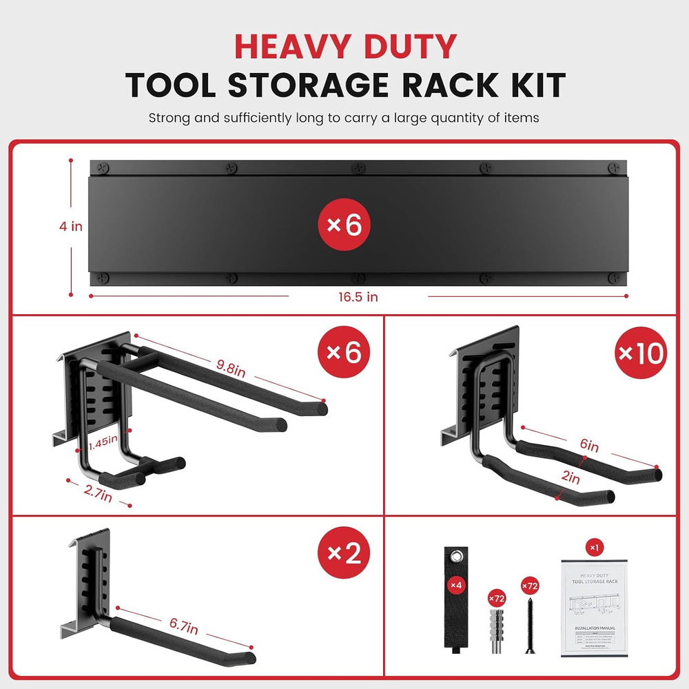 Garage Tool Organizer Wall Mount 1380 lbs Load Capacity 99 Inch Heavy Duty Mo...