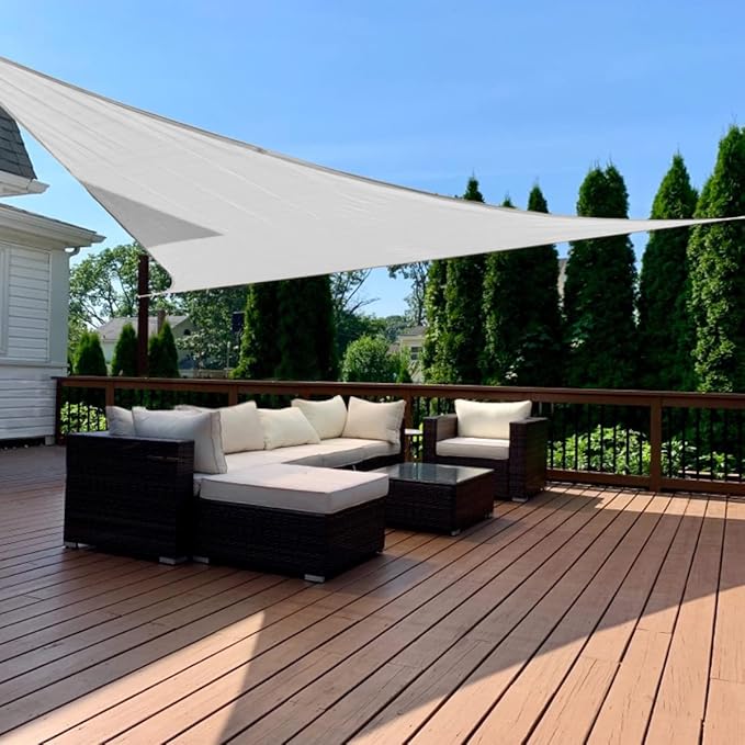 Quictent Large Triangular Sun Shade Sail 24x24x24ft with Hardware Kit, 185GSM...
