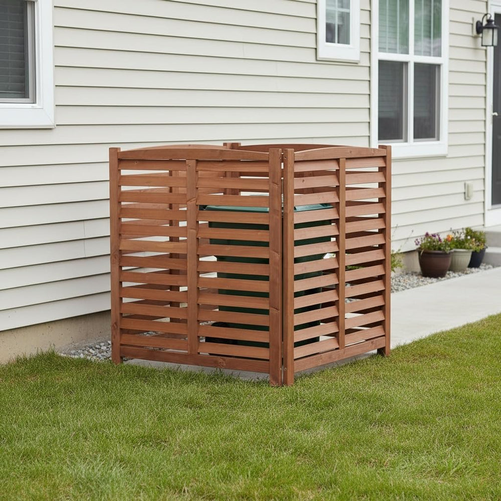 Knocbel Privacy Screen Solid Wood Decorative Fences Air Conditioner Fence Tra...